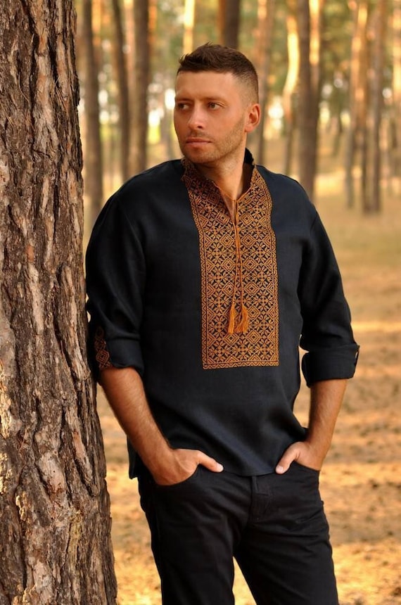 Ukrainian Vyshyvanka | Men's Embroidered Shirt | Вишиванка | Ukraine Vintage Sorochka Gift for Him | Handmade Ukrainian Clothing (80)
