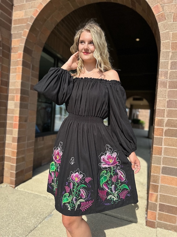 Ukrainian Vyshyvanka Dress | Ukraine Embroidered Dress in USA | Handmade Traditional Ukraine-Style Boho Embroidery Gift | Вишиванка (7)