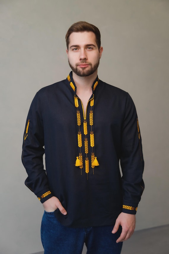 Ukrainian Vyshyvanka | Men's Embroidered Shirt | Вишиванка | Ukraine Vintage Sorochka Gift for Him | Handmade Ukrainian Clothing