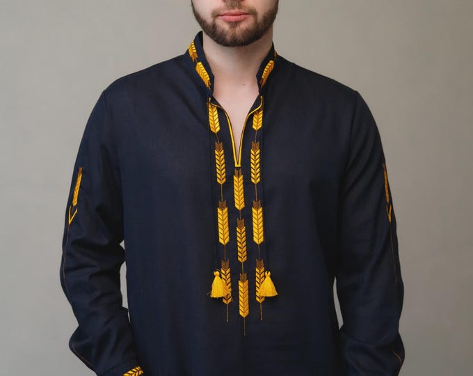 Ukrainian Vyshyvanka | Men's Embroidered Shirt | Вишиванка | Ukraine Vintage Sorochka Gift for Him | Handmade Ukrainian Clothing