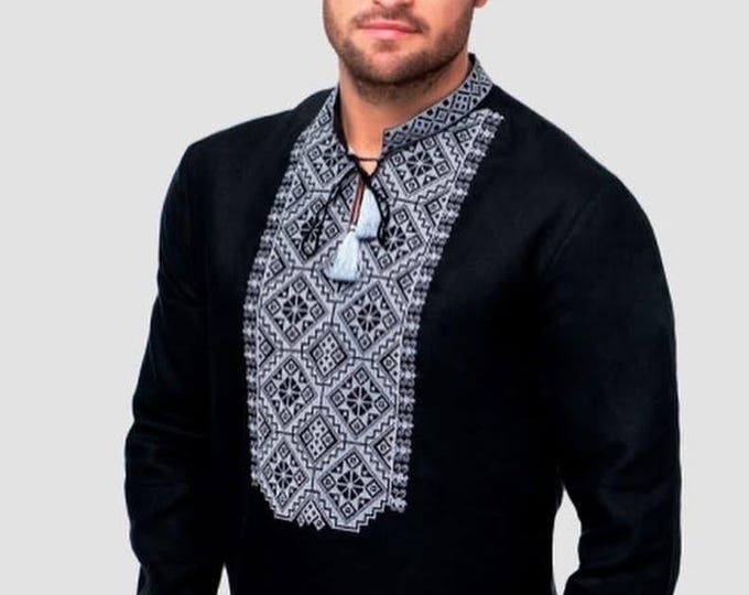 Ukrainian Vyshyvanka | Men's Embroidered Shirt | Вишиванка | Ukraine Vintage Sorochka Gift for Him | Handmade Ukrainian Clothing