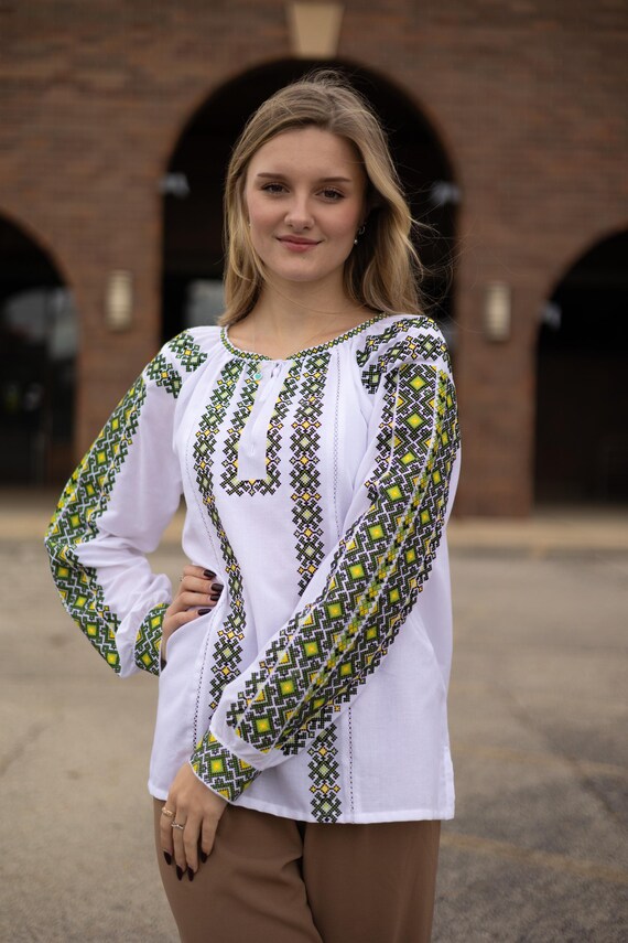 Ukrainian Embroidered Blouse for Women | Ethno Vintage Women's Vyshyvanka Shirt | Sorochka Vyshyta | Vyshyvanka Gift USA | Вишиванка (2)
