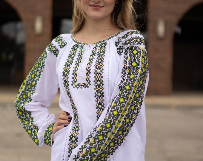 Ukrainian Embroidered Blouse for Women | Ethno Vintage Women's Vyshyvanka Shirt | Sorochka Vyshyta | Vyshyvanka Gift USA | Вишиванка (2)