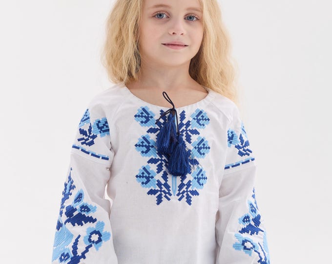 Embroidered Vyshyvanka Blouse for Girls | Ukrainian Embroidery Shirt | Traditional Ukrainian Style in Stock in USA | Вишиванка у США