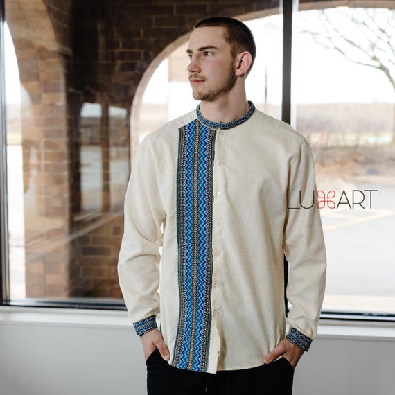 Ukrainian Vyshyvanka | Men's Embroidered Shirt | Вишиванка | Ukraine Vintage Sorochka Gift for Him | Handmade Ukrainian Clothing (11)
