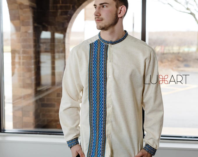 Ukrainian Vyshyvanka | Men's Embroidered Shirt | Вишиванка | Ukraine Vintage Sorochka Gift for Him | Handmade Ukrainian Clothing (11)