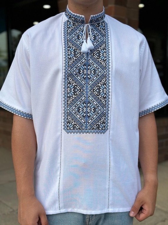 Ukrainian Vyshyvanka | Men's Embroidered Shirt | Вишиванка | Ukraine Vintage Sorochka Gift for Him | Handmade Ukrainian Clothing (47)