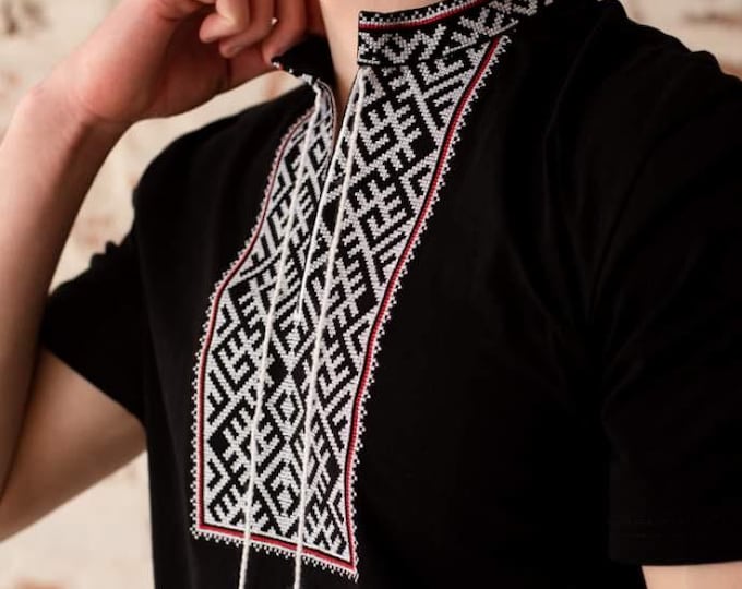 Ukrainian Vyshyvanka | Men's Embroidered Ukrainian Men’s T-Shirt Shirt, Ukraine Gift, Patriotic, Vyshyvanka Style