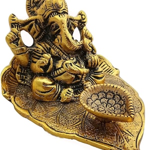 Ganesh diya|Ganesh candle holder diya| Ganesha Diya for Gift, Housewarming Return Gifts, Decorative Diya for Pooja, Indian Pooja Items