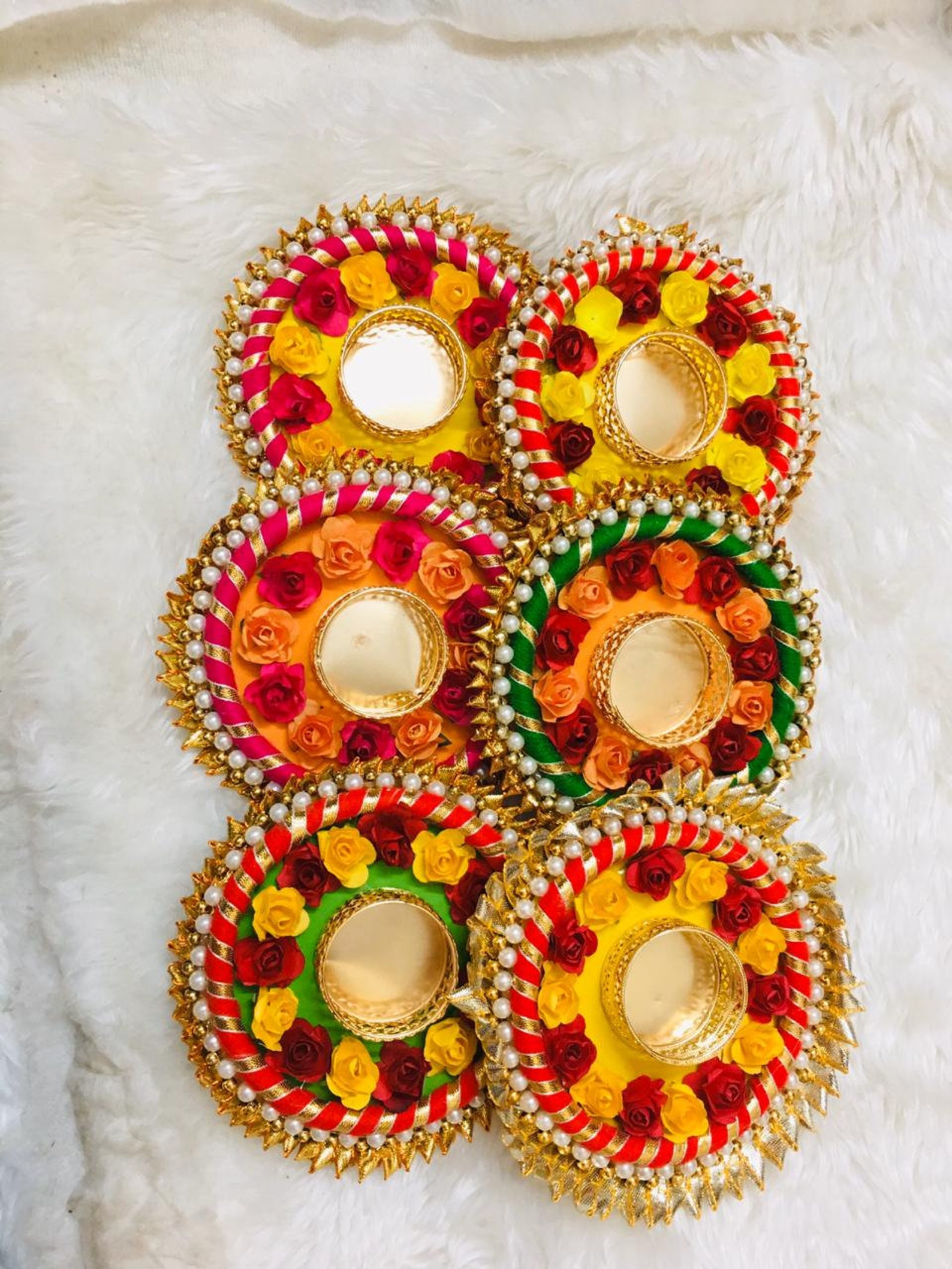Pearls & Petals Pearl Floral Tealight Holderdiwali Decor Etsy