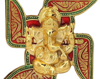 Craft Trade Handmade Metal Wall Hanging Swastik Ganesh Standard Desgin2 Craft Trade Handmade Metal Wall Hanging Swastik Ganesh Standard Desgin2