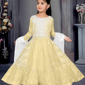 Girl Dress|Gown for Little Girls|Indo Ethnic Traditional Dress|Traditional Dress for Girl|Indian Dress|Little Kids Cloth|Indo-Western
