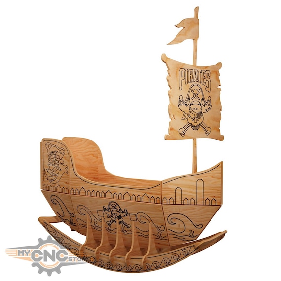 Kiddi Style Childrens Pirate Ship/Boat Wooden Junior Bed