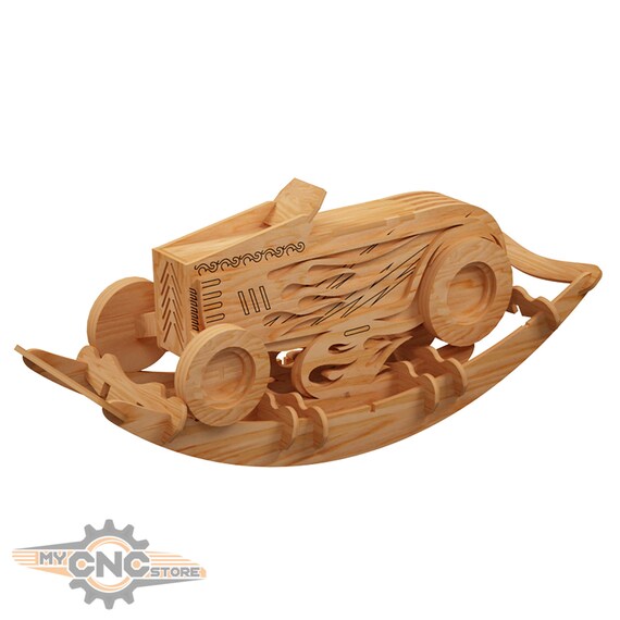 wooden rocking car