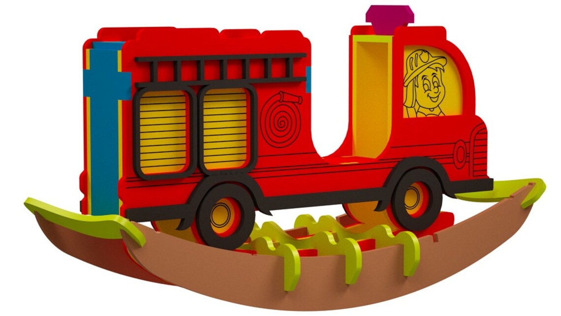 Fire Truck Rocking Horse, Suitable for Mass Production, Design for