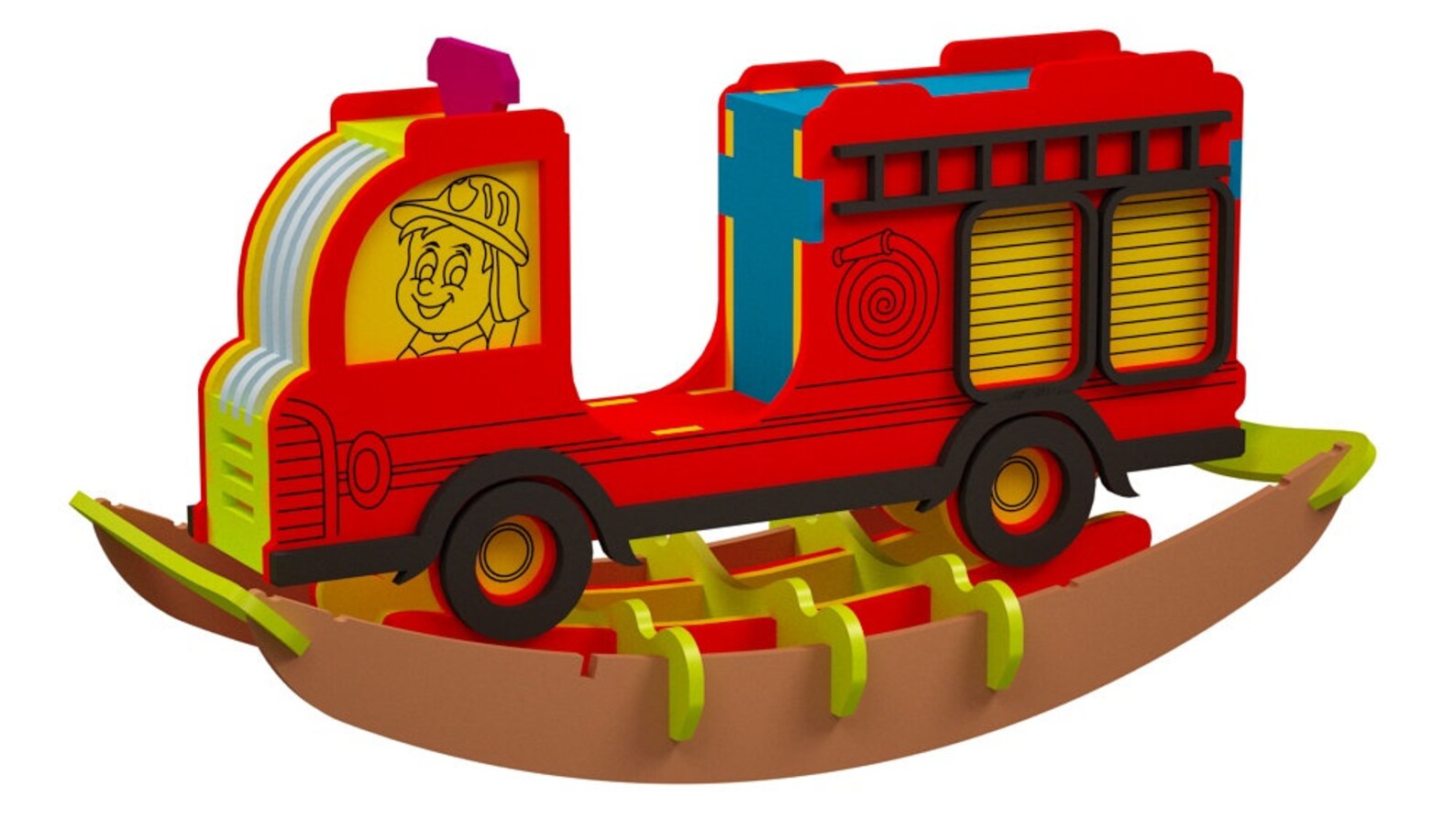Fire Truck Rocking Horse Suitable for Mass Production Design Etsy
