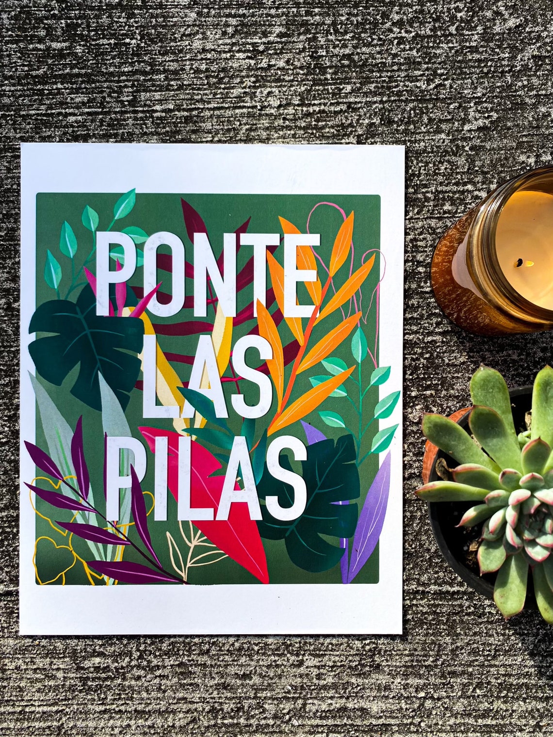 Ponte las Pilas print Spanish sayings motivational art | Etsy