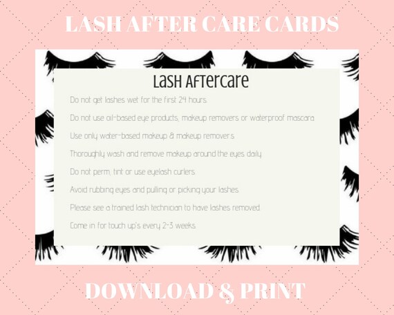 Printable Lash Aftercare