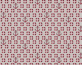 OOP Tula Pink Saltwater galleggianti e affondanti corallo FQ 18" x 22"