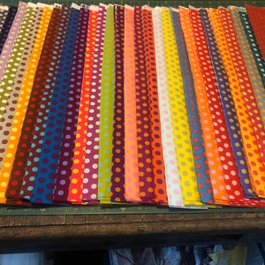Kaffe Fassett SPOTS - 30 x  2.5&quot; x WOF strips
