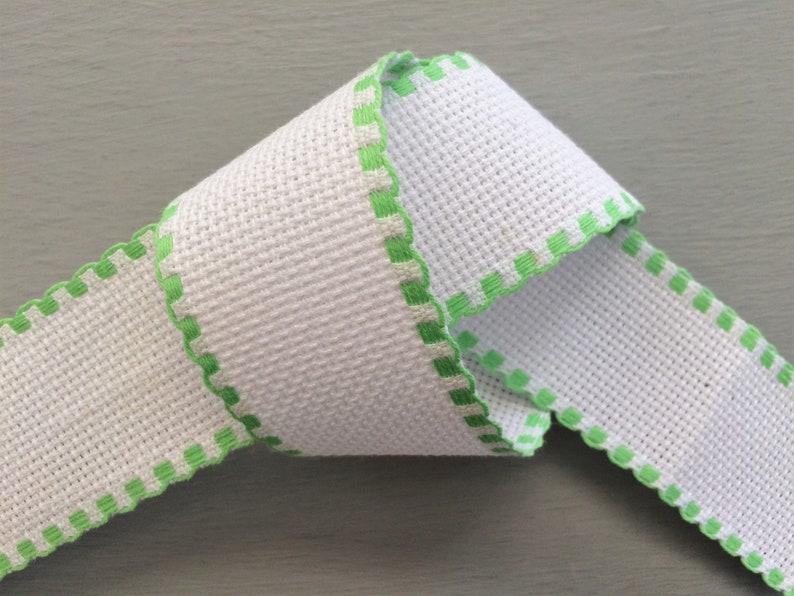 1 metre aida band cross stitch bookmark fabric 14 count white Etsy