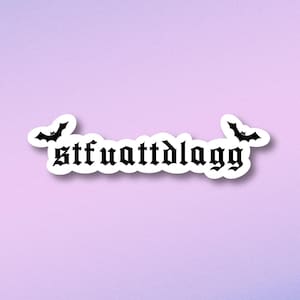 Naklejka STFUATTDLAGG nietoperze, naklejki Booktok, naklejki Sprośności, naklejki Dark Romance, prezenty Sprośności, naklejka Kindle, gadżety Booktok, skrzydła nietoperza