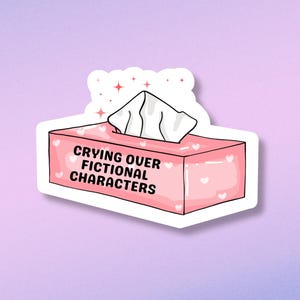 Pegatinas de llanto por personajes de ficción, pegatinas de lectura, pegatinas de lectores, pegatinas de libros Kindle, pegatinas de libros bonitos, regalos para ratones de biblioteca, troqueladas