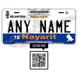 Nayarit Mexico Placa License Plate Different Styles