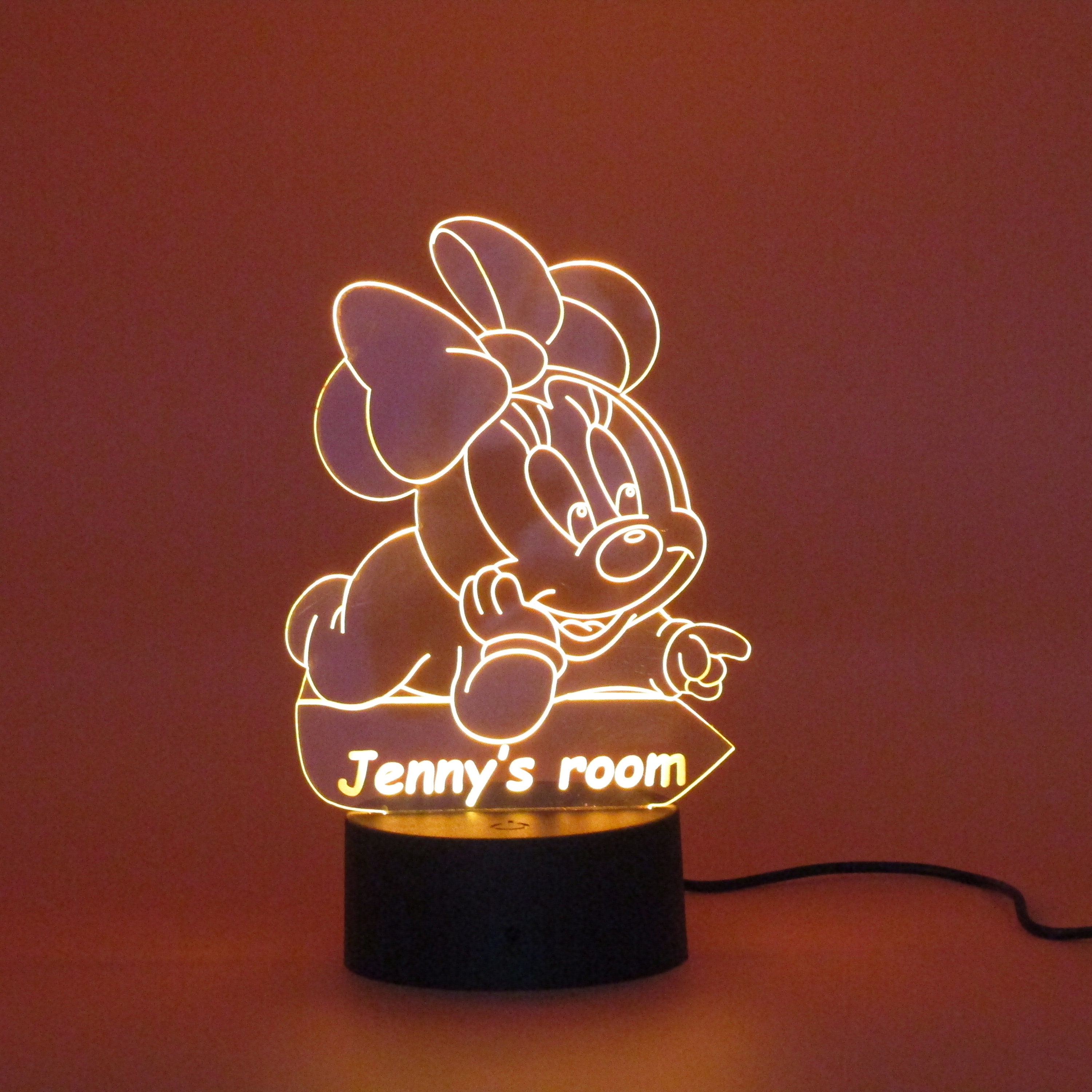 Personalized Light Minnie Mouse for Kids. Nursery Baby Kids Etsy