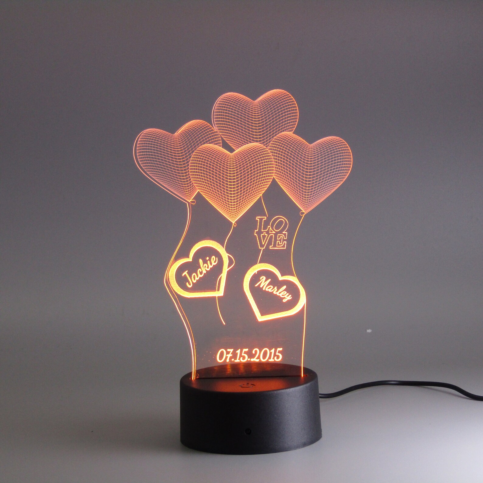 Personalized 3D Lamp Gift for Her. Engagement Gifts for Etsy