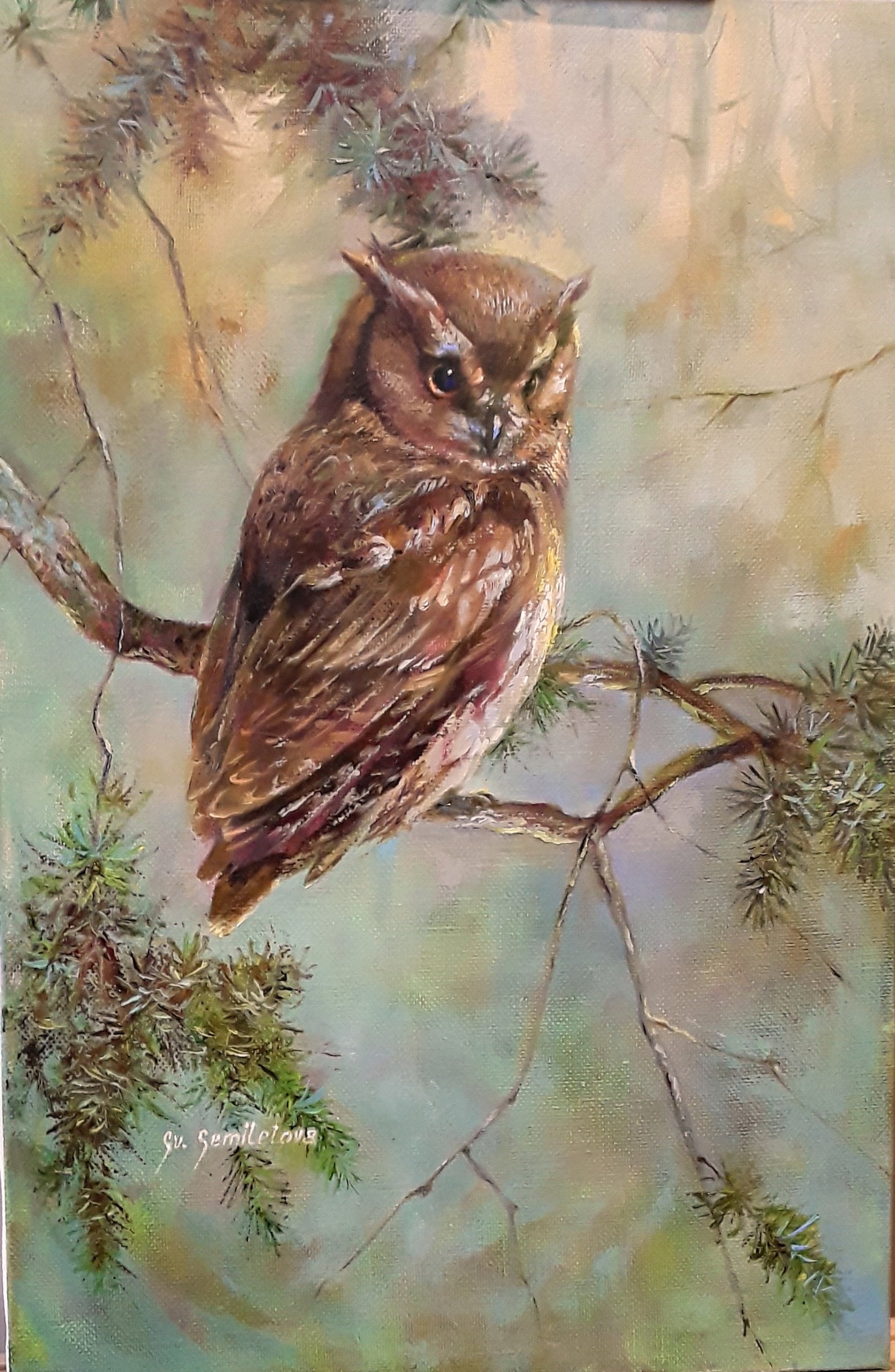 Owl 5 Oil Painting On Canvas Original 24x16 Modern Wall Etsy Il 1588xN.2855403617 Jfb4