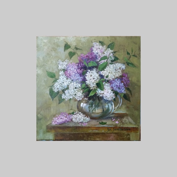 Lilac, Still Life, Oil Painting on Canvas, Made to Order 