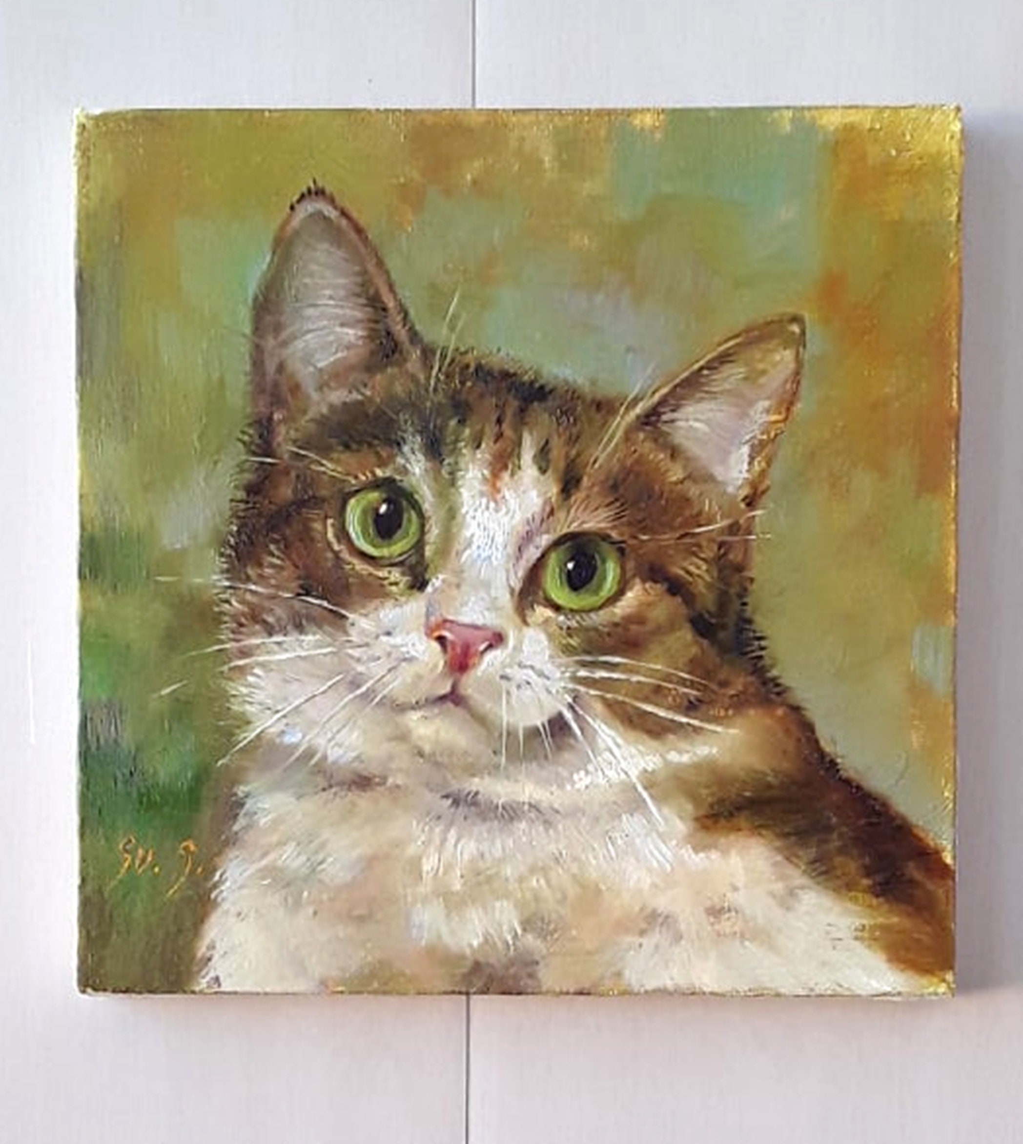 Cat Original Oil Painting on Canvas Cat Fine Art Cat Etsy