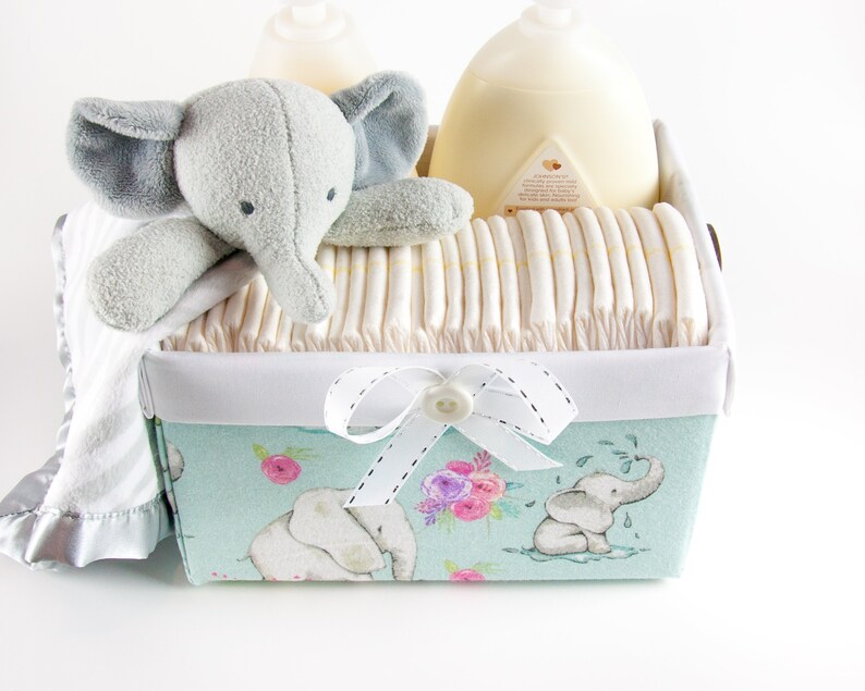 Elephant Baby Gift Basket New Mom Gift Basket Elephant Baby Etsy