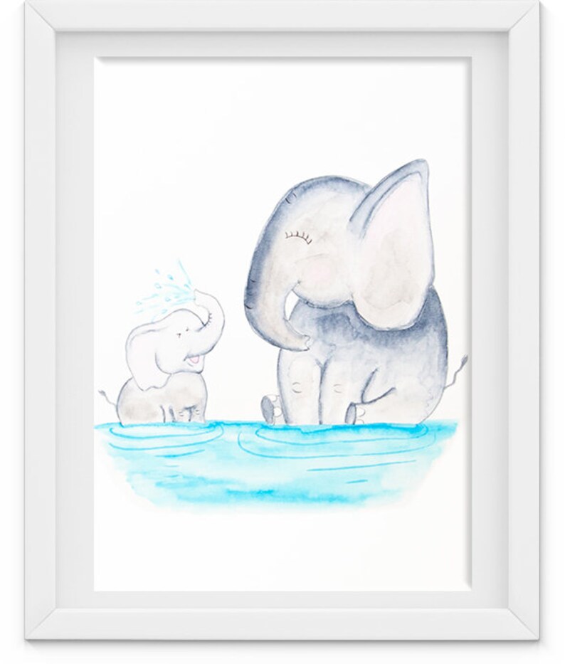 Elephant Decor Safari Nursery Decor Safari Wall Art Cute Etsy