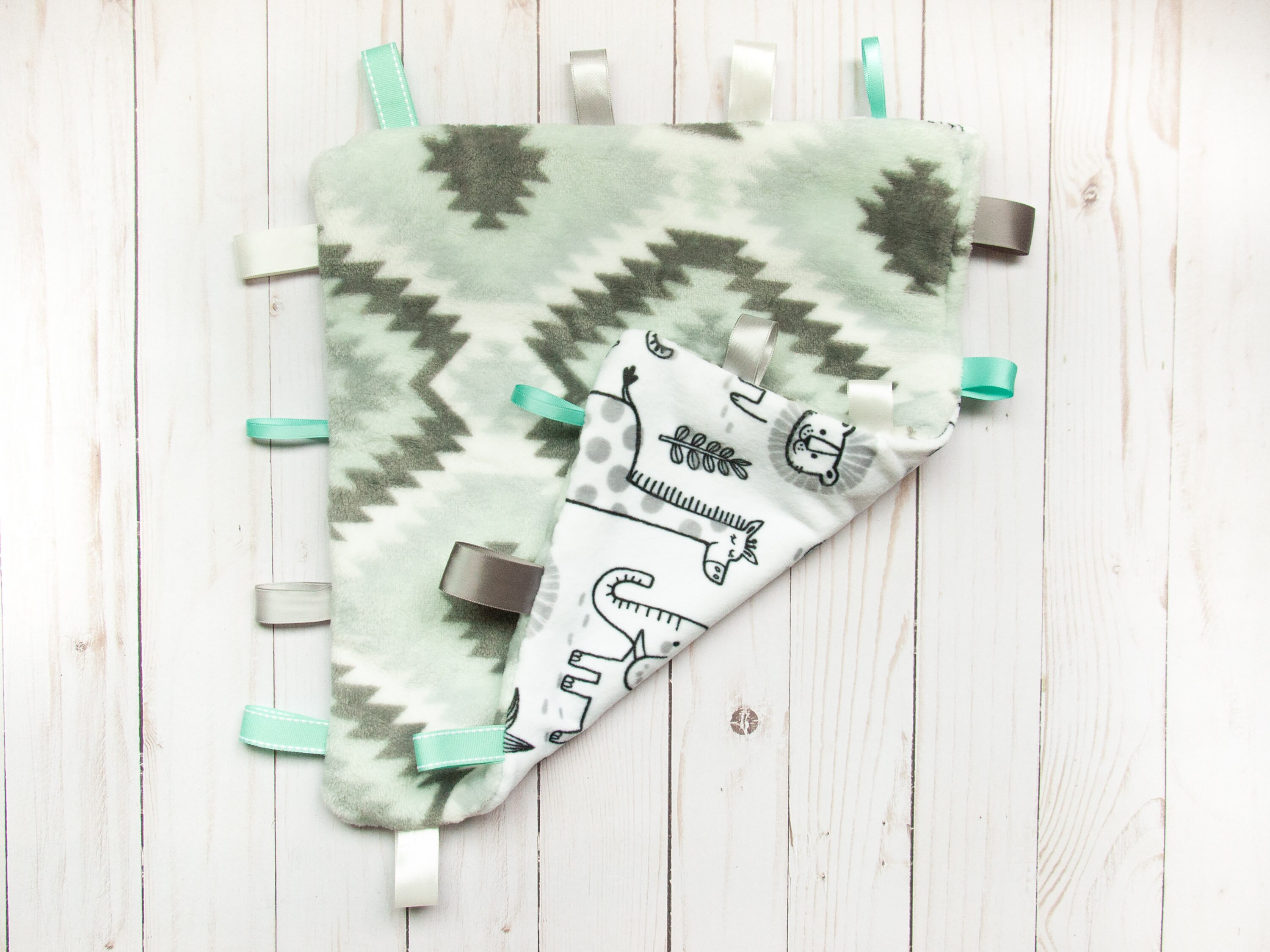 Security Blanket Baby Boy Lovely Mini Baby Blanket Minky Etsy UK