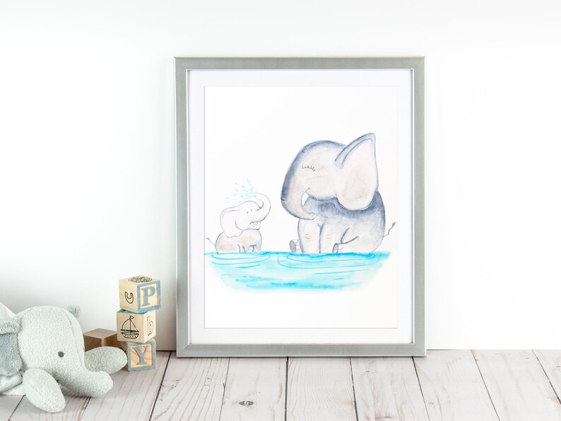 Elephant Decor Safari Nursery Decor Safari Wall Art Cute Etsy