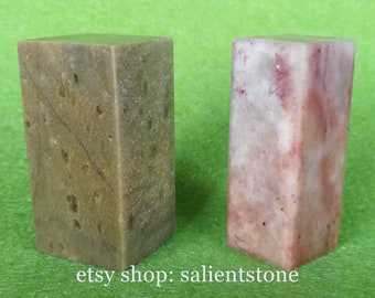 2 Pieces of  Stone Chinese Seal Handmade Stone Stamp Chisel Carving Name Chop for Calligraphy Painting Yin Imprint Hanko E670