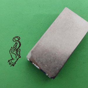 1*2*4 cm Brass Chinese Seal Metal Stamp Finshed Oblong Chop Hanko Buddha hand holding lotus flower E038