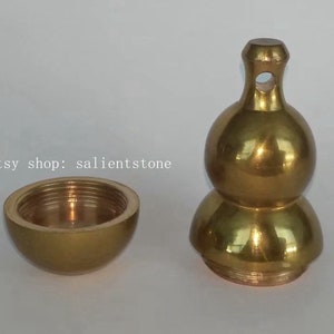Yellow Metal Brass Gourd Chinese Seal Customized Name Chop Stamp E374