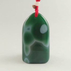 A Piece of Green Agate Chinese Seal Oval Shape Chinese Stamp Keychain Necklace Pendant Chop Custom Carving Chinese Name Hanko E027