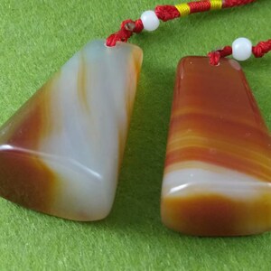 2 Pieces of Chinese Seal Agate Stone Necklace Pendant Stamp Keychain String Custom Carve Name Chop Calligraphy Painting birthday gift E280