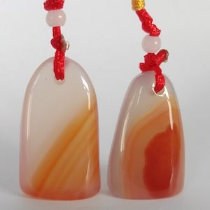 2 Pieces of Agate Pendant Seal Chinese Seal Cuztomized Stamp Chinese Name Chop Carve Name for Calligraphy Painting Hanko E796