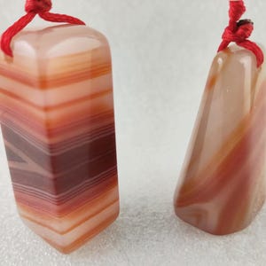 2 Pieces of Agate Pendant Seal Chinese Seal Cuztomized Stamp Chinese Name Chop Carve Name Hanko for Calligraphy Painting E349