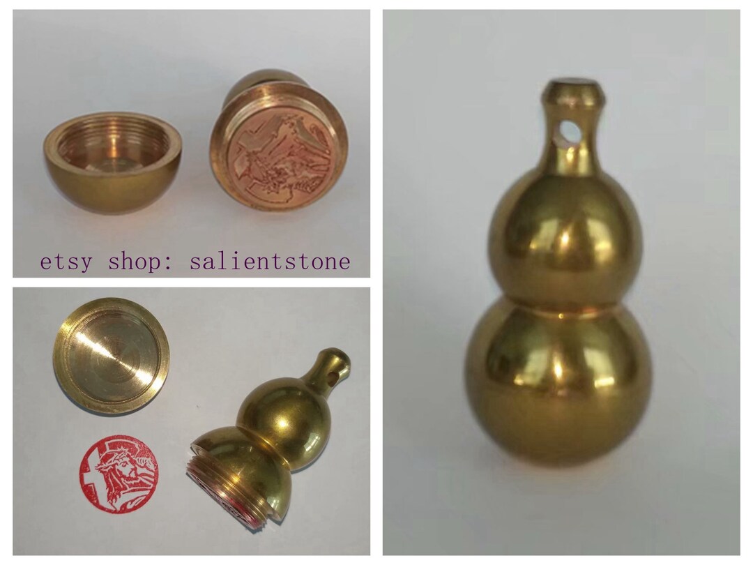 Yellow Metal Brass Gourd Chinese Seal Customized Name Chop - Etsy