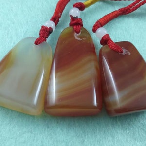 Special offer: Three Pieces of Chinese Agate Seal, Keychain, Necklace Pendant. Custom Chinese Name Carving about 2.2*1.3*3.5 cm E381