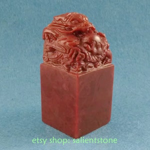 3*3*6.5 cm Stone Dragon Chinese Seal Stamp Chop Chisel Carve Name for Calligraphy Painting Book Collection Custom Carving E449