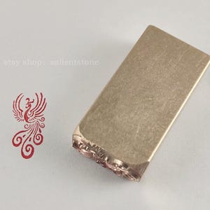 1*2*4cm Brass Chinese Seal Phoenix Metal Stamp Finshed Oblong Chop Hanko E127