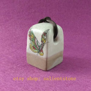 Chinese ceramic seal Chinaware Handmade stone stamp chisel carving Carve Name chop for calligraphy painting Yin imprint kanji hanko E282