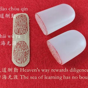 Two Finished Chinese Seals Oval Made of White Plastic Artificial Resin Custom Stamp for Calligraphy and Painting E316